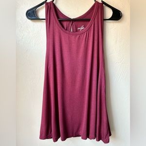 🆕 Alya Maroon Split Back Sleeveless Swing Top | S
